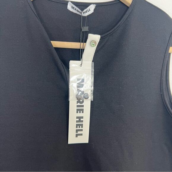 NWT Marie Hell Black White Tunic Shift Mini Mod Retro Dress Sustainable Small - Picture 8 of 12